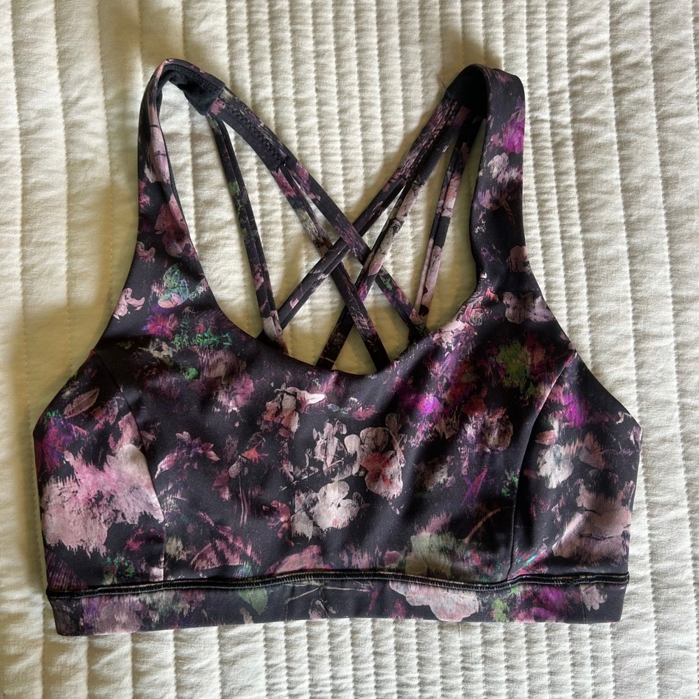 Lululemon Energy Sport Bra Plum Floral 6 Small